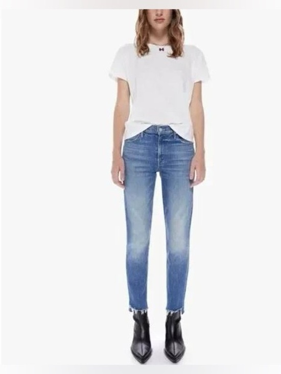 MOTHER Denim - MOTHER Superior Mid rise Dazzle ankle step fray jeans